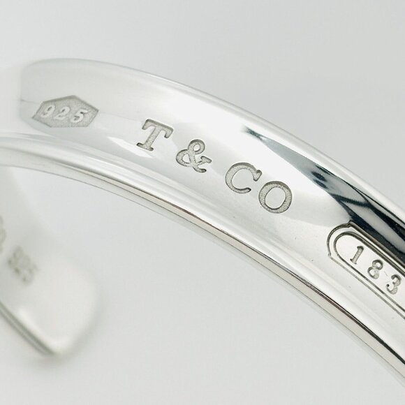 Small 6" Tiffany & Co 1837 Wide Cuff Bracelet in Sterling Silver - Picture 4 of 8